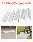 VEVOR Door Threshold Ramp, 138 mm Rise, Aluminum Alloy Threshold Ramp Rated 363 kg Load Capacity, Handicap Ramps for Home Steps for Wheelchair, Scooters, Power Chairs, Walkers, Bicycle, Tricycle