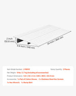 VEVOR Door Threshold Ramp, 59 mm Rise, Aluminum Alloy Threshold Ramp Rated 363 kg Load Capacity, Handicap Ramps for Home Steps for Wheelchair, Scooters, Power Chairs, Walkers, Bicycle, Tricycle