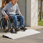 VEVOR Door Threshold Ramp, 59 mm Rise, Aluminum Alloy Threshold Ramp Rated 363 kg Load Capacity, Handicap Ramps for Home Steps for Wheelchair, Scooters, Power Chairs, Walkers, Bicycle, Tricycle