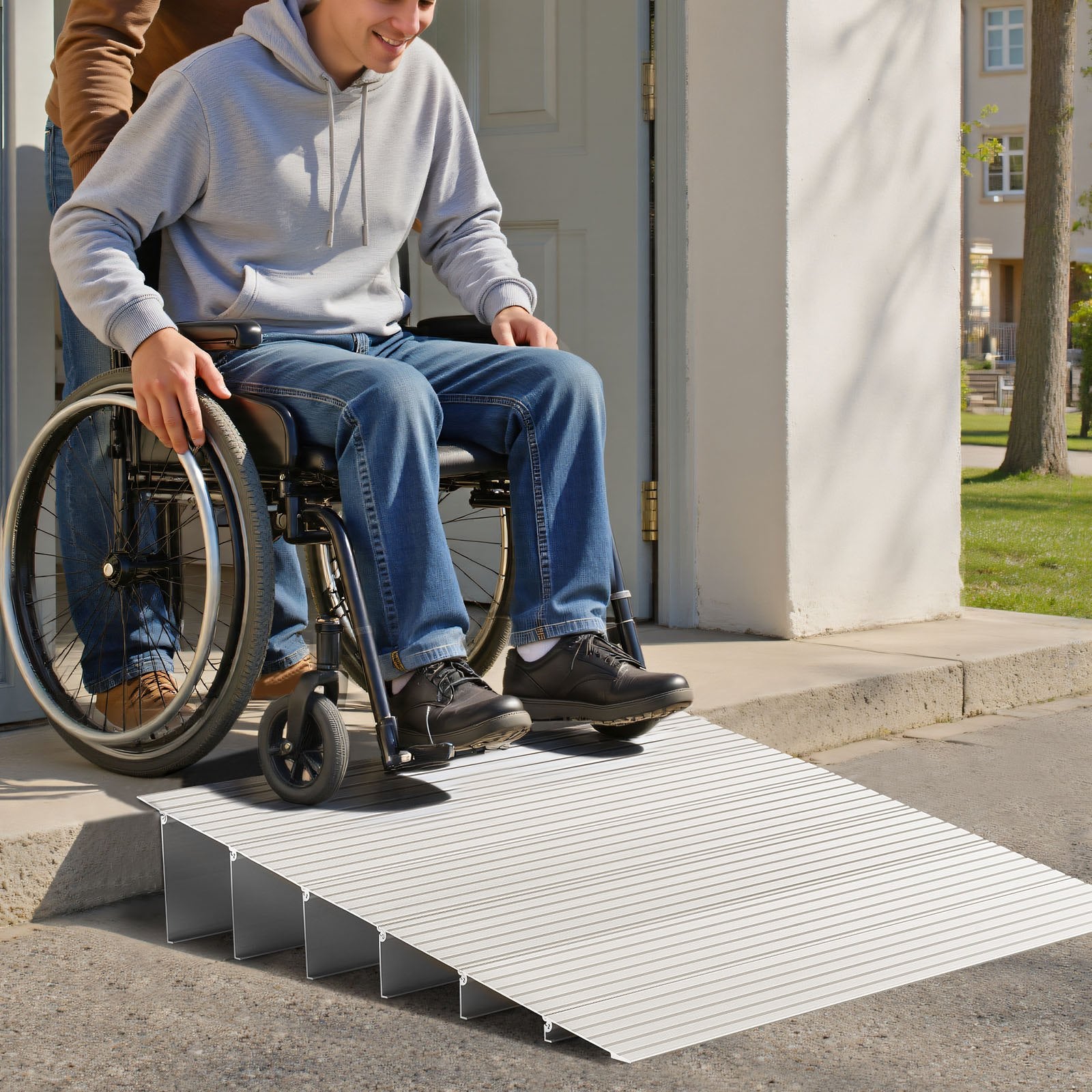 VEVOR Door Threshold Ramp 138 mm Rise Threshold Ramp for Wheelchair Rated 363 kg
