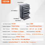 VEVOR Drill Bit Dispenser Cabinet, 3 Pieces Three-Drawer for Letter Sizes A to Z, Five-Drawer Drill Bit Organizer for Wire Gauge Sizes #1 to #60, Stackable for Drill Bit Storage