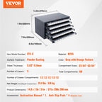 VEVOR Drill Bit Dispenser Cabinet, Five-Drawer Drill Bit Organizer Cabinet for 13.1 mm to 25.4 mm Steel Drill Dispenser Organizer Cabinet with Labels, Stackable Drill Dispenser for Drill Bit Storage