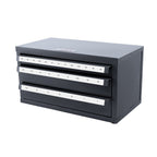 VEVOR End Mill Dispenser Cabinet, Three-Drawer End Mill Organizer Cabinet for 1/8" to 1", Steel End Mill Dispenser Organizer Cabinet with Labels, 29-Compartment Stackable for End Mill Storage