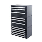 VEVOR Drill Bit Dispenser Cabinet, 3 Pieces Three-Drawer for Letter Sizes A to Z, Five-Drawer Drill Bit Organizer for Wire Gauge Sizes #1 to #60, Stackable for Drill Bit Storage