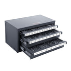 VEVOR Drill Bit Dispenser Cabinet, Three-Drawer Drill Bit Organizer Cabinet for 1.59 mm to 12.7 mm, Steel Drill Dispenser Organizer Cabinet with Labels, Stackable Drill Dispenser for Drill Bit Storage