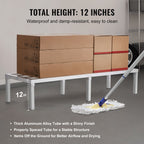 VEVOR Aluminum Dunnage Rack, 60” x 20” Commercial Food Floor Rack, 12” Off the Floor, 1800 lbs Capacity All-Welded Aluminum Storage Rack, for Storage in Restaurants, Kitchens, Garages and Vehicles