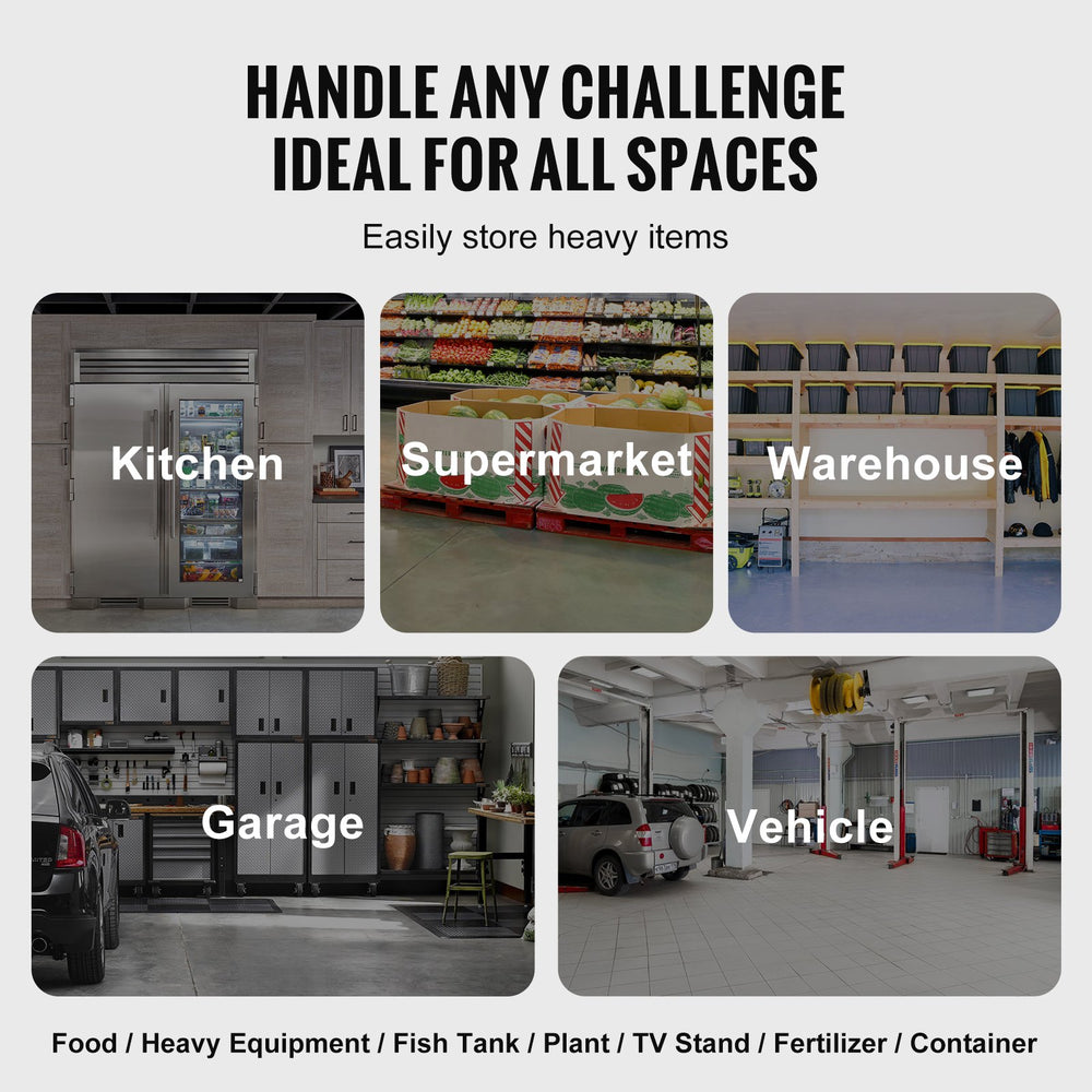 VEVOR Aluminum Dunnage Rack, 36” x 20” Commercial Food Floor Rack, 8” Off the Floor, 1000 lbs Capacity All-Welded Aluminum Storage Rack, for Storage in Restaurants, Kitchens, Garages and Vehicles