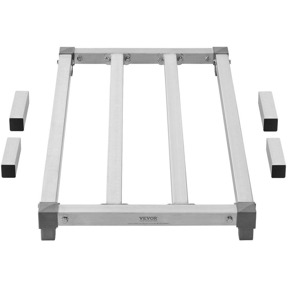 VEVOR Aluminum Dunnage Rack, 36” x 20” Commercial Food Floor Rack, 8” Off the Floor, 1000 lbs Capacity All-Welded Aluminum Storage Rack, for Storage in Restaurants, Kitchens, Garages and Vehicles