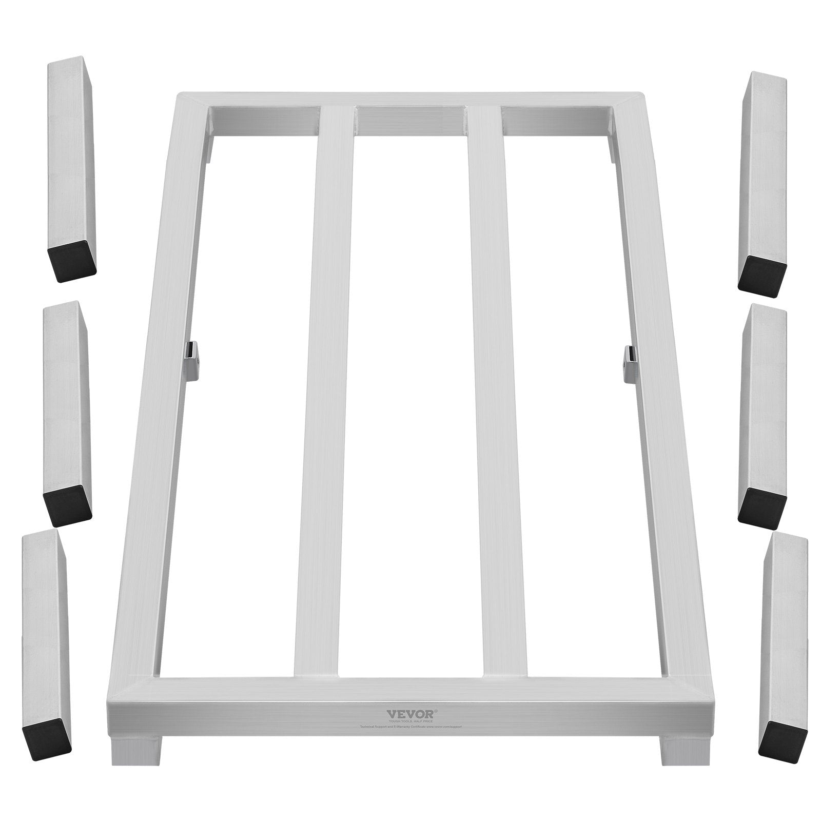 VEVOR Aluminum Dunnage Rack, 60” x 20” Commercial Food Floor Rack, 12” Off the Floor, 1800 lbs Capacity All-Welded Aluminum Storage Rack, for Storage in Restaurants, Kitchens, Garages and Vehicles