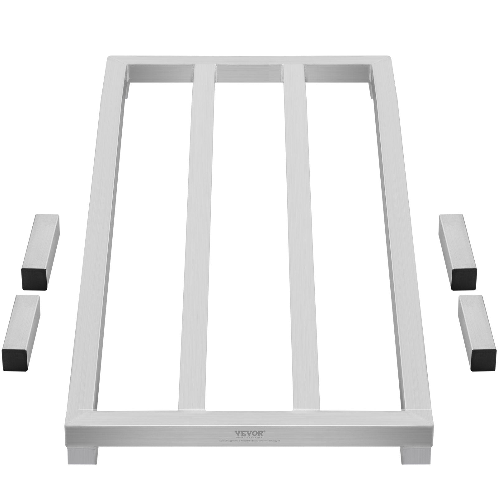 VEVOR Aluminum Dunnage Rack, 48” x 20” Commercial Food Floor Rack, 8” Off the Floor, 1800 lbs Capacity All-Welded Aluminum Storage Rack, for Storage in Restaurants, Kitchens, Garages and Vehicles