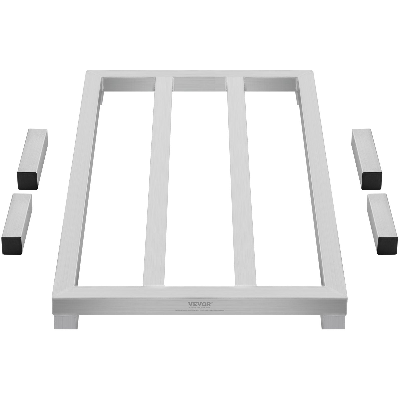 VEVOR Aluminum Dunnage Rack, 36” x 20” Commercial Food Floor Rack, 8” Off the Floor, 1800 lbs Capacity All-Welded Aluminum Storage Rack, for Storage in Restaurants, Kitchens, Garages and Vehicles