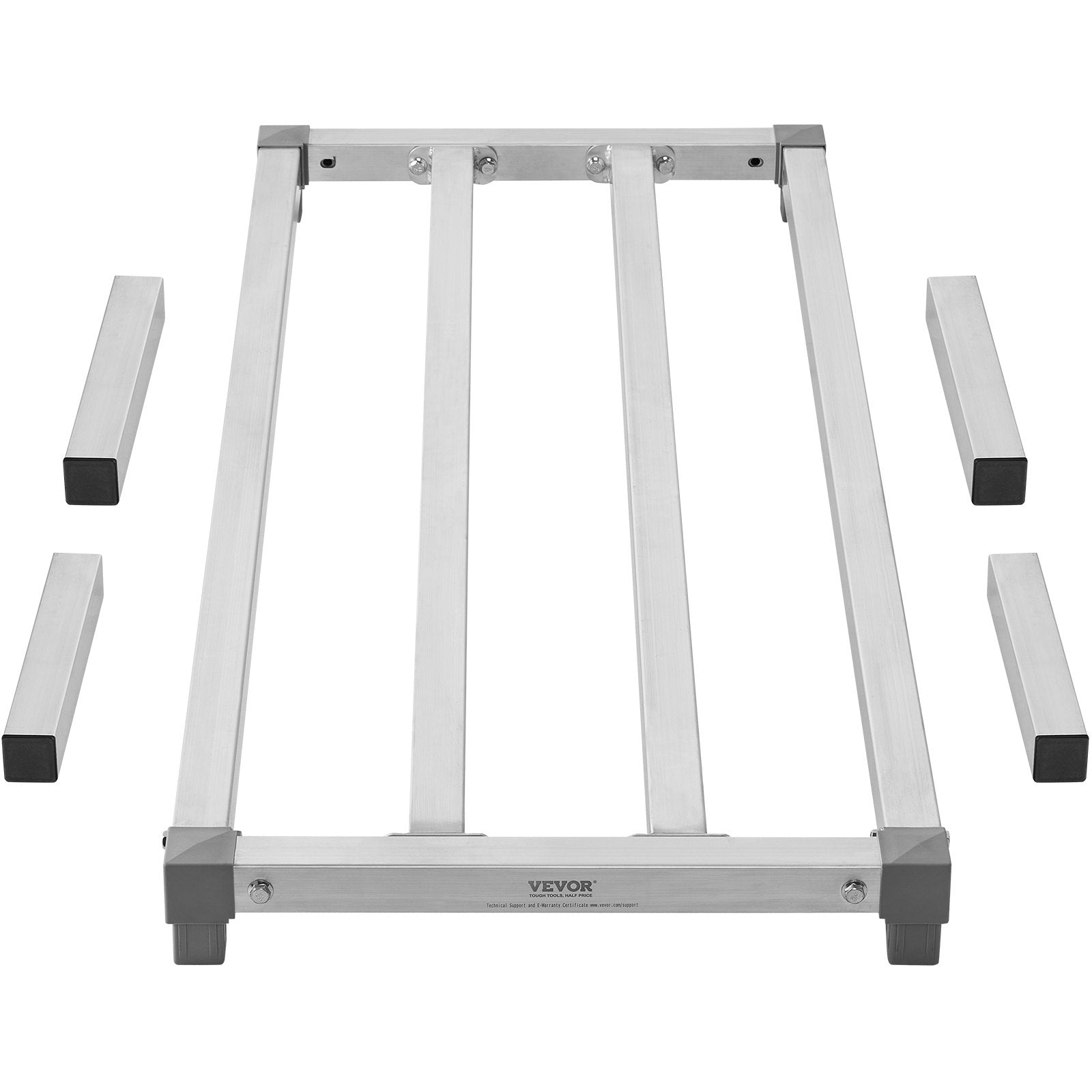 VEVOR Aluminum Dunnage Rack, 48” x 20” Commercial Food Floor Rack, 12” Off the Floor, 1000 lbs Capacity All-Welded Aluminum Storage Rack, for Storage in Restaurants, Kitchens, Garages and Vehicles