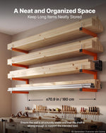 VEVOR Lumber Rack, 4-Tier 2-Pack 100 kg per Tier, Welded Wood Pipe Storage, Wall-mounted Organizer for Garages, Workshops, Warehouse, Basement, Heavy-Duty Steel Cantilever Arms, Locking Pins, Orange