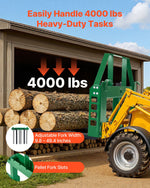 VEVOR Skid Steer Pallet Forks, 1814 kg Rated Load Capacity, Pallet Fork Frame Attachment with 1065 mm Pallet Forks Forklift Blades, 50.8 mm Hitch Receiver & Spear Sleeves, Fit for JD Tractors