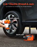 VEVOR Electric Car Jack, 5 Tons /11000 lbs, Electric Scissor Jack with Electric Impact Wrench, Tire Change Replacement with LED Light & Remote Control, Portable Jack kit for Sedan, SUV, Truck
