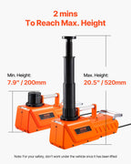 VEVOR Electric Car Jack, 15 Tons /33000 lbs, Adjustable Hydraulic Jack Lift with High Load Capacity, 12V Dual-Powered Tire Change Replacement with LED Light, Portable Jack kit for Sedan, SUV, Truck