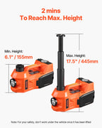 VEVOR Electric Car Jack, 5 Tons /11000 lbs, Electric Scissor Jack with Built-In Inflator, 12V Tire Change Replacement with Electric Impact Wrench & LED Light, Portable Jack kit for Sedan, SUV, Truck