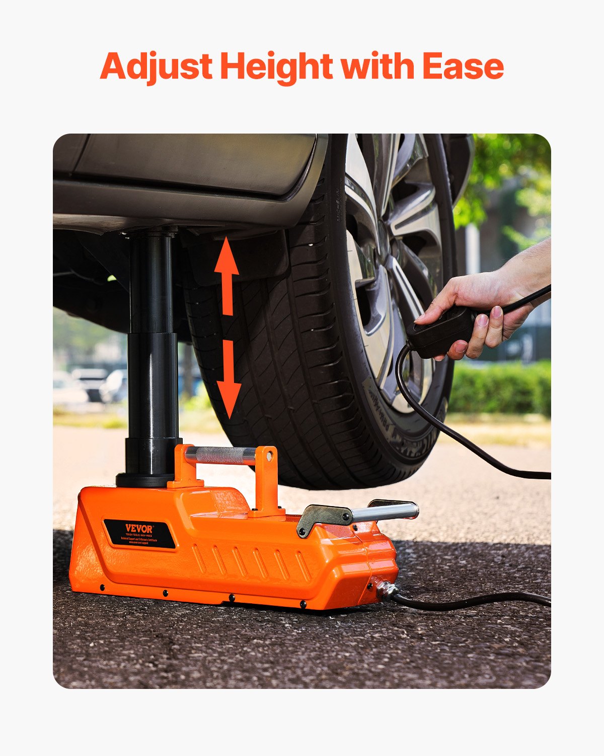 VEVOR Electric Car Jack, 15 Tons /33000 lbs, Adjustable Hydraulic Jack Lift with High Load Capacity, 12V Dual-Powered Tire Change Replacement with LED Light, Portable Jack kit for Sedan, SUV, Truck