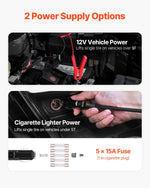 VEVOR Electric Car Jack, 5 Tons /11000 lbs, Electric Scissor Jack with Built-In Inflator, 12V Tire Change Replacement with Electric Impact Wrench & LED Light, Portable Jack kit for Sedan, SUV, Truck