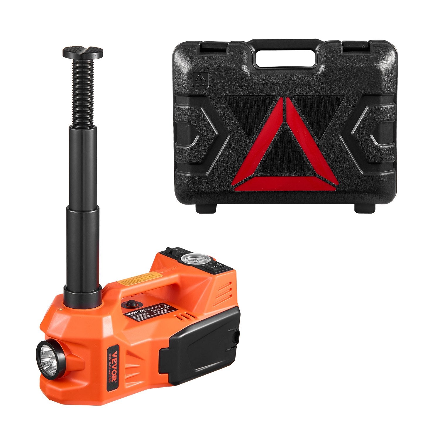 VEVOR Electric Car Jack, 5 Tons /11000 lbs, Electric Scissor Jack with Built-In Inflator, 12V Adjustable Tire Change Replacement with Secure Hammer & LED Light, Portable Jack kit for Sedan, SUV, Truck