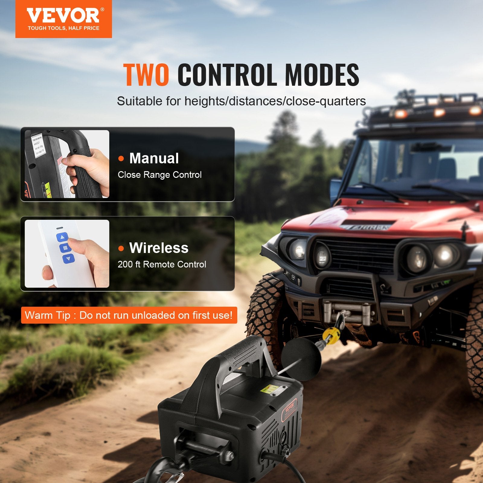 VEVOR 2-in-1 Portable Electric Hoist Power Winch 499 kg Wireless Remote Control