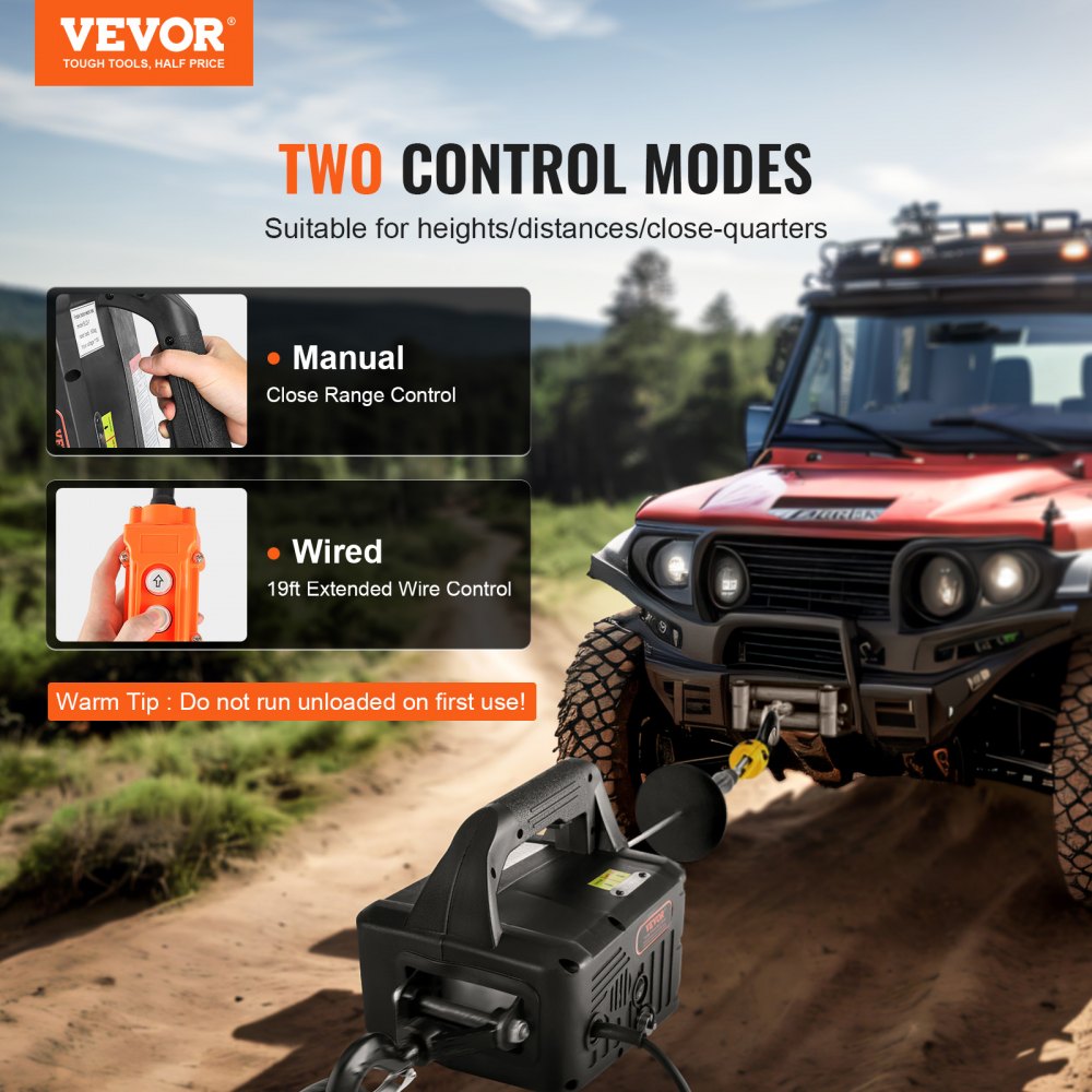 VEVOR 2-in-1 Portable Electric Hoist Power Winch 499 kg Wired Remote Control
