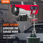 VEVOR Electric Hoist, 249.5 kg Lifting Capacity, 510W 220V Electric Steel Wire Winch with Wireless Remote Control, 1219 cm Single Cable Lifting Height & Pure Copper Motor, for Garage Warehouse Factory