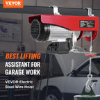 VEVOR Electric Hoist Crane Winch 1197.5 kg with 426.7 cm Wired Remote Control 230V