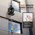 VEVOR 2-in-1 Portable Electric Hoist Power Winch 499 kg Wireless Remote Control