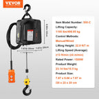 VEVOR 2-in-1 Portable Electric Hoist Power Winch 499 kg Wired Remote Control