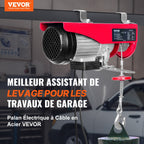 VEVOR Electric Hoist, 598.7 kg Lifting Capacity, 1150W 220V Electric Steel Wire Winch with 427 cm Wired Remote Control, 1219 cm Single Cable Lifting Height & Pure Copper Motor, for Garage Warehouse Factory