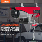 VEVOR Electric Hoist, 998 kg Lifting Capacity, 1600W 220V Electric Steel Wire Winch with 427 cm Wired Remote Control, 1219 cm Single Cable Lifting Height & Pure Copper Motor, for Garage Warehouse Factory