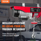 VEVOR Electric Hoist, 249.5 kg Lifting Capacity, 510W 220V Electric Steel Wire Winch with 427 cm Wired Remote Control, 1219 cm Single Cable Lifting Height & Pure Copper Motor, for Garage Warehouse Factory