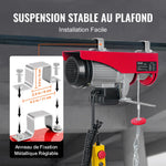 VEVOR Electric Hoist, 998 kg Lifting Capacity, 1600W 220V Electric Steel Wire Winch with 427 cm Wired Remote Control, 1219 cm Single Cable Lifting Height & Pure Copper Motor, for Garage Warehouse Factory