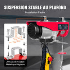 VEVOR Electric Hoist, 598.7 kg Lifting Capacity, 1150W 220V Electric Steel Wire Winch with 427 cm Wired Remote Control, 1219 cm Single Cable Lifting Height & Pure Copper Motor, for Garage Warehouse Factory