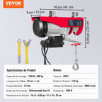 VEVOR Electric Hoist, 798 kg Lifting Capacity, 1450W 220V Electric Steel Wire Winch with Wireless Remote Control, 1219 cm Single Cable Lifting Height & Pure Copper Motor, for Garage Warehouse Factory