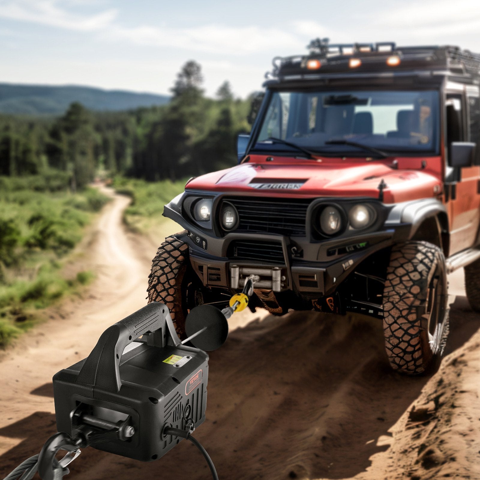 VEVOR 2-in-1 Portable Electric Hoist Power Winch 499 kg Wireless Remote Control