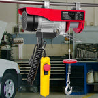 VEVOR Electric Hoist, 249.5 kg Lifting Capacity, 510W 220V Electric Steel Wire Winch with 427 cm Wired Remote Control, 1219 cm Single Cable Lifting Height & Pure Copper Motor, for Garage Warehouse Factory