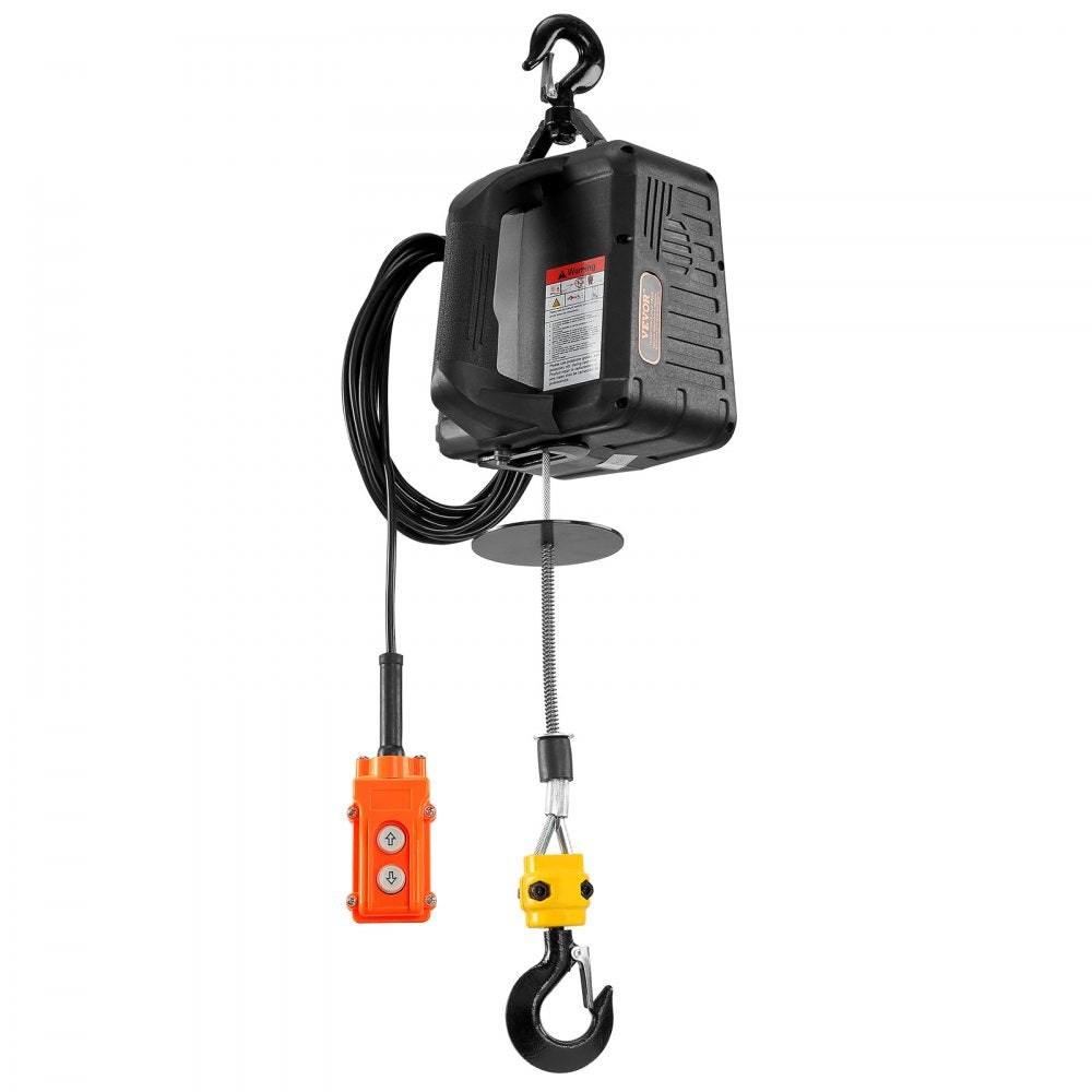 VEVOR 2-in-1 Portable Electric Hoist Power Winch 499 kg Wired Remote Control