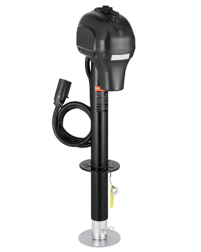 VEVOR Electric Trailer Jack, 3500 lbs, Heavy Duty RV Electric Power Tongue Jack with 7-pin Connector, Manual Crank Handle & Weatherproof Jack Cover, 9.5"-27.5" Lift, for Trailers, Campers & RVs, Black
