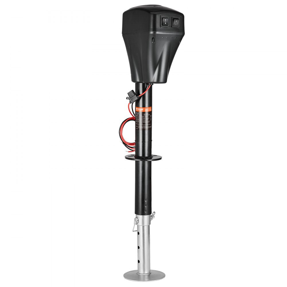 VEVOR Electric Trailer Jack, 5000 lbs, Heavy Duty RV Electric Power Tongue Jack with 2 Way Connector, Manual Crank Handle & Weatherproof Jack Cover, 10"-28.3" Lift, for RVs, Trailers & Campers, Black