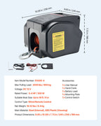 VEVOR Electric Boat Winch, 12V DC 300W, Reversible Electric Trailer Winch for Boats Up to 900 kg, Power-in, Power-Out, and Freewheel Operations for Boats with Wired Remote Control & Hand Crank