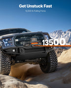 VEVOR Electric Winch, 6100 kg Load Capacity, 12V DC Truck Winch with Φ9.5 mm x 28 m Synthetic Rope, Wireless & Wired Remote Control, IP67 Waterproof for Towing Off-Road SUV Jeep Trailer Boat