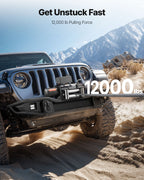 VEVOR Electric Winch, 5400 kg Load Capacity, 12V DC Truck Winch with Φ9.1 mm x 26 m Steel Rope, Wireless & Wired Remote Control, Suitable for Towing SUV Jeep Trailer Boat Off-Road Vehicle