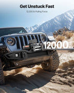 VEVOR Electric Winch, 5400 kg Load Capacity, 12V DC Truck Winch with Φ9.1 mm x 26 m Steel Rope, Wireless & Wired Remote Control, Suitable for Towing SUV Jeep Trailer Boat Off-Road Vehicle