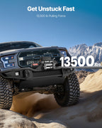 VEVOR Electric Winch, 6100 kg Load Capacity, 12V DC Truck Winch with Φ9.5 mm x 24 m Steel Rope, Wireless & Wired Remote Control, IP55 Waterproof for Towing SUV Jeep Trailer Boat Off-Road Vehicle