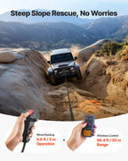 VEVOR Electric Winch, 6100 kg Load Capacity, 12V DC Truck Winch with Φ9.5 mm x 26 m Synthetic Rope, Wireless & Wired Remote Control, IP55 Waterproof for Towing Off-Road SUV Jeep Trailer Boat