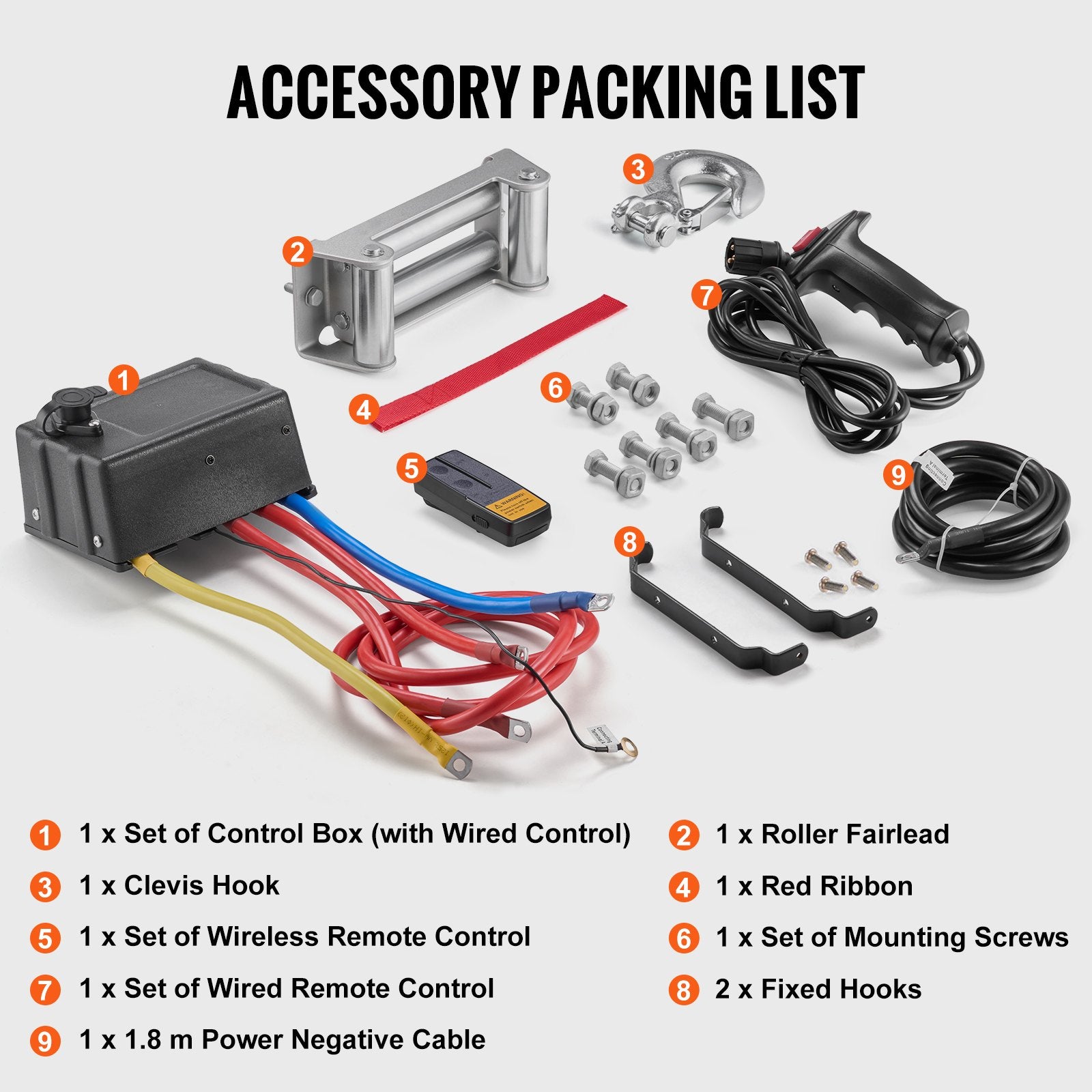 VEVOR Electric Winch Truck 8,164.7 kg Steel Cable IP65 Waterproof Remote Control
