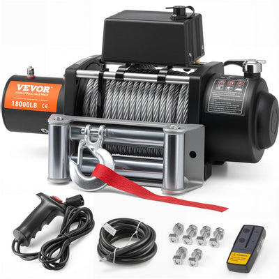 VEVOR Electric Winch Truck 8,164.7 kg Steel Cable IP65 Waterproof Remote Control