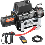 VEVOR Electric Winch, 5400 kg Load Capacity, 12V DC Truck Winch with Φ9.1 mm x 26 m Steel Rope, Wireless & Wired Remote Control, Suitable for Towing SUV Jeep Trailer Boat Off-Road Vehicle